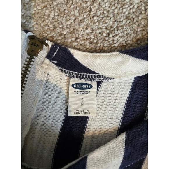 Old Navy Women's Small Navy and White Striped Short Sleeve Dress - Picture 3 of 3